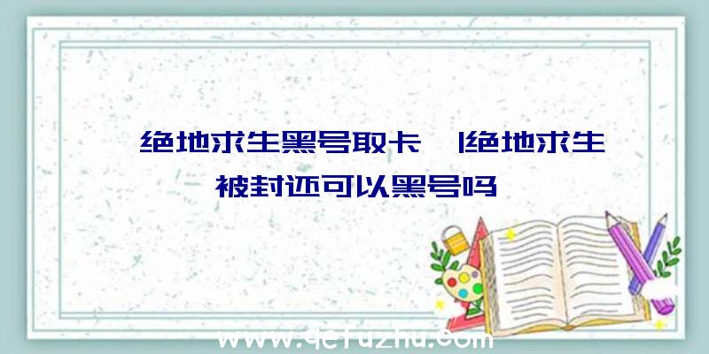 「绝地求生黑号取卡」|绝地求生被封还可以黑号吗